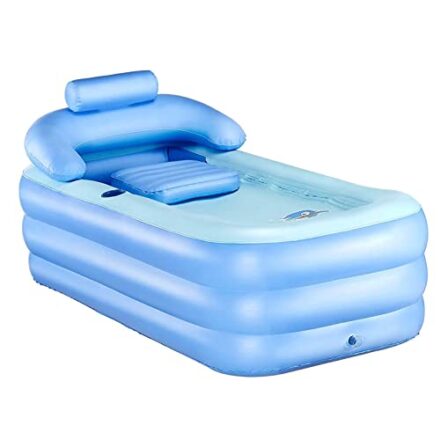 Inflatable Badewanne Dicke Spa-Badewanne Erwachsene Aufblasbare Faltbare Pool Kinder Aufblasbares Becken PVC Klappbadewanne Blau  